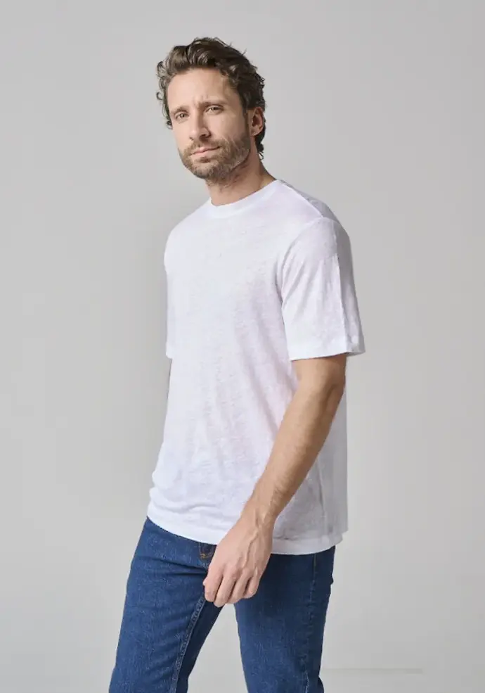 T shirt manches courtes homme en lin
